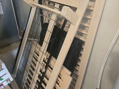 Wooden Baby Crib Disassembled Natural Wood Finish