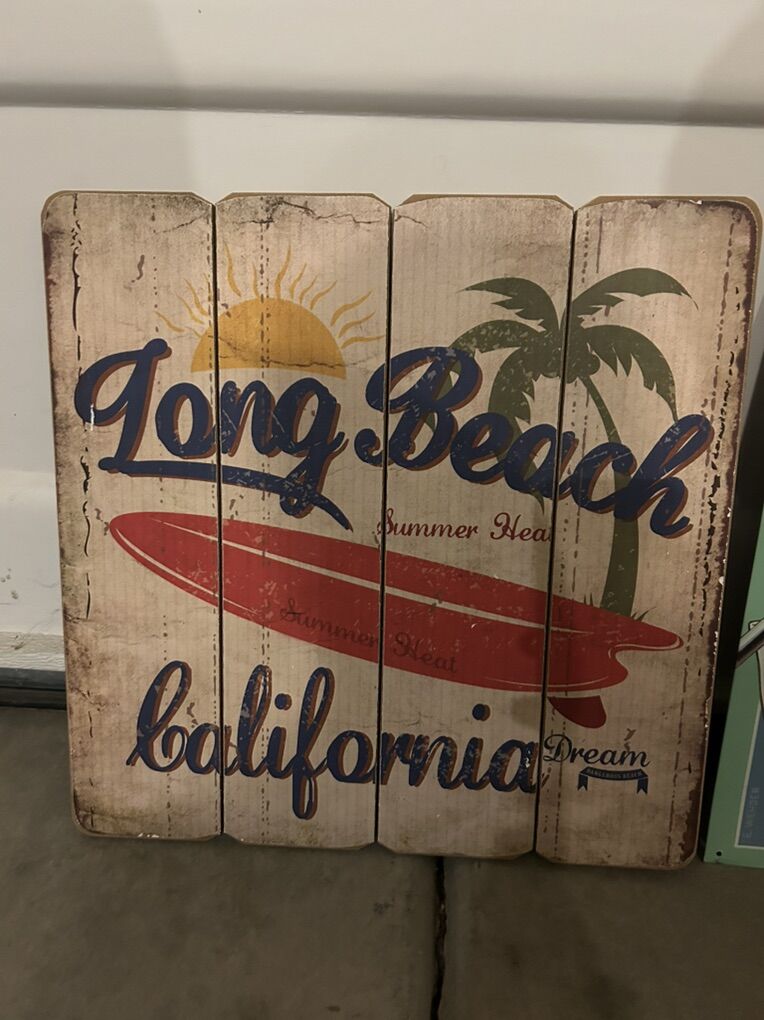 Picket Sign Art Long Beach California Surfing