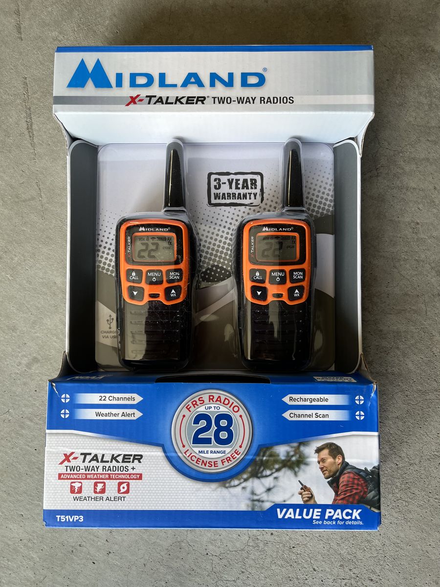 Midland X-Talker T51VP3 Two-Way FRS Radios - 28 Mile Range (2 Pack)