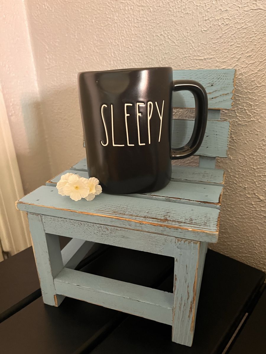 Rae Dunn "SLEEPY" Black Ceramic Coffee Mug Tea Cup