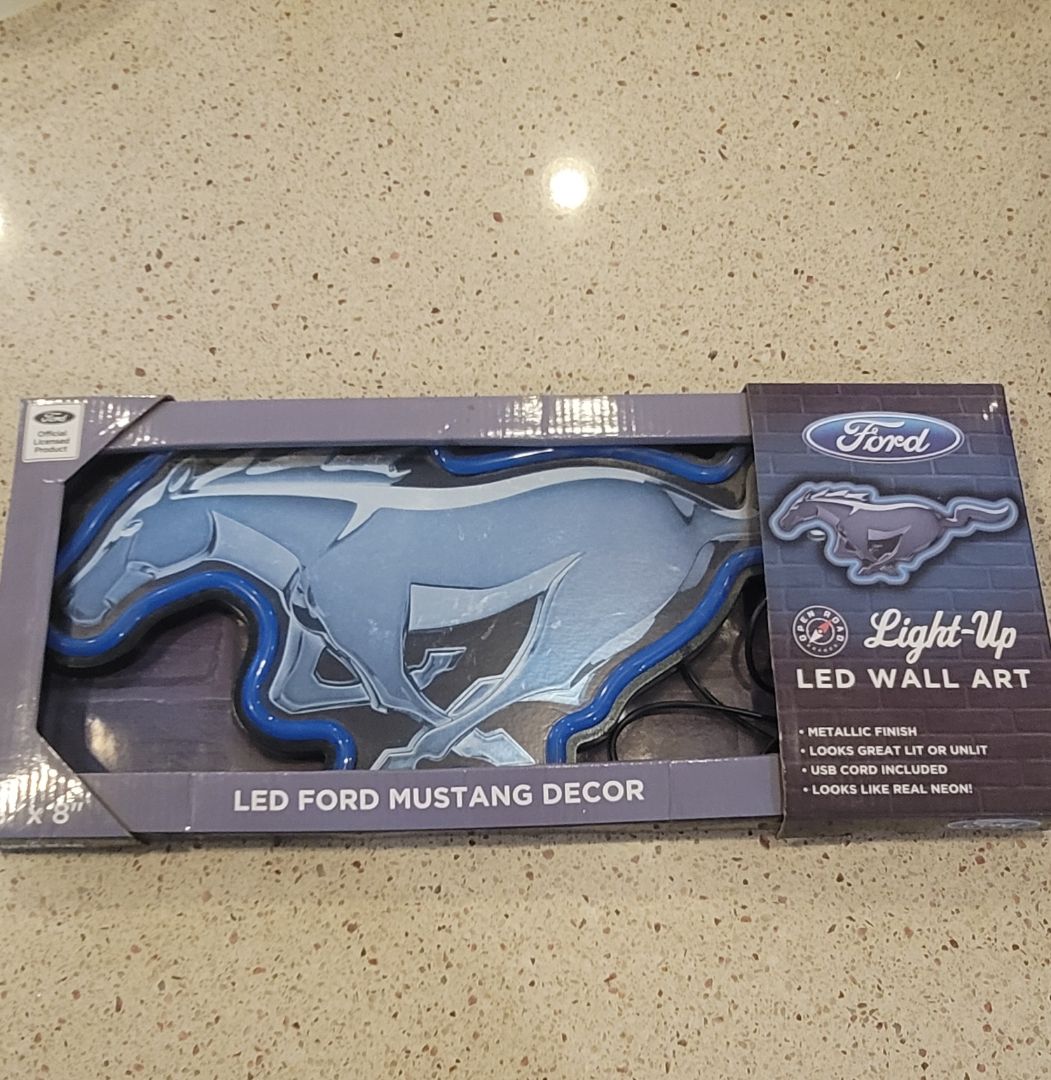 Ford Mustang - Blue led Neon wall mounted Light NIB