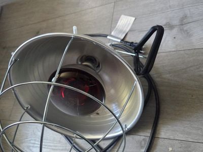 Clamp-On Heat Lamp with Metal Guard and Heat Bulb