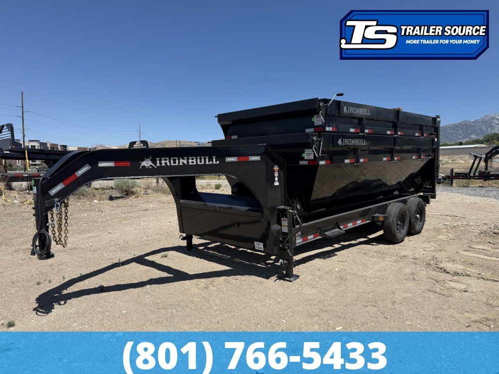 7x16 Iron Bull DBG Gooseneck Roll Off Trailer - 14K GVWR - Engineered Neck