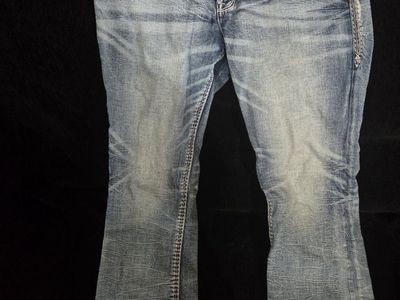 Rock Revival Women's Embellished Blue Denim Jeans size 31