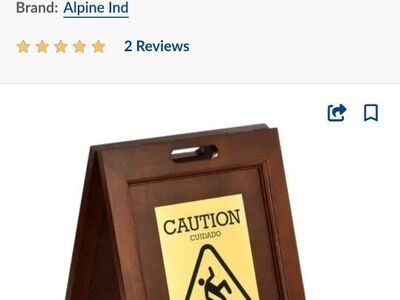 Alpine ALP499-BRA Two-Sided Brass Plated Wood Sign
