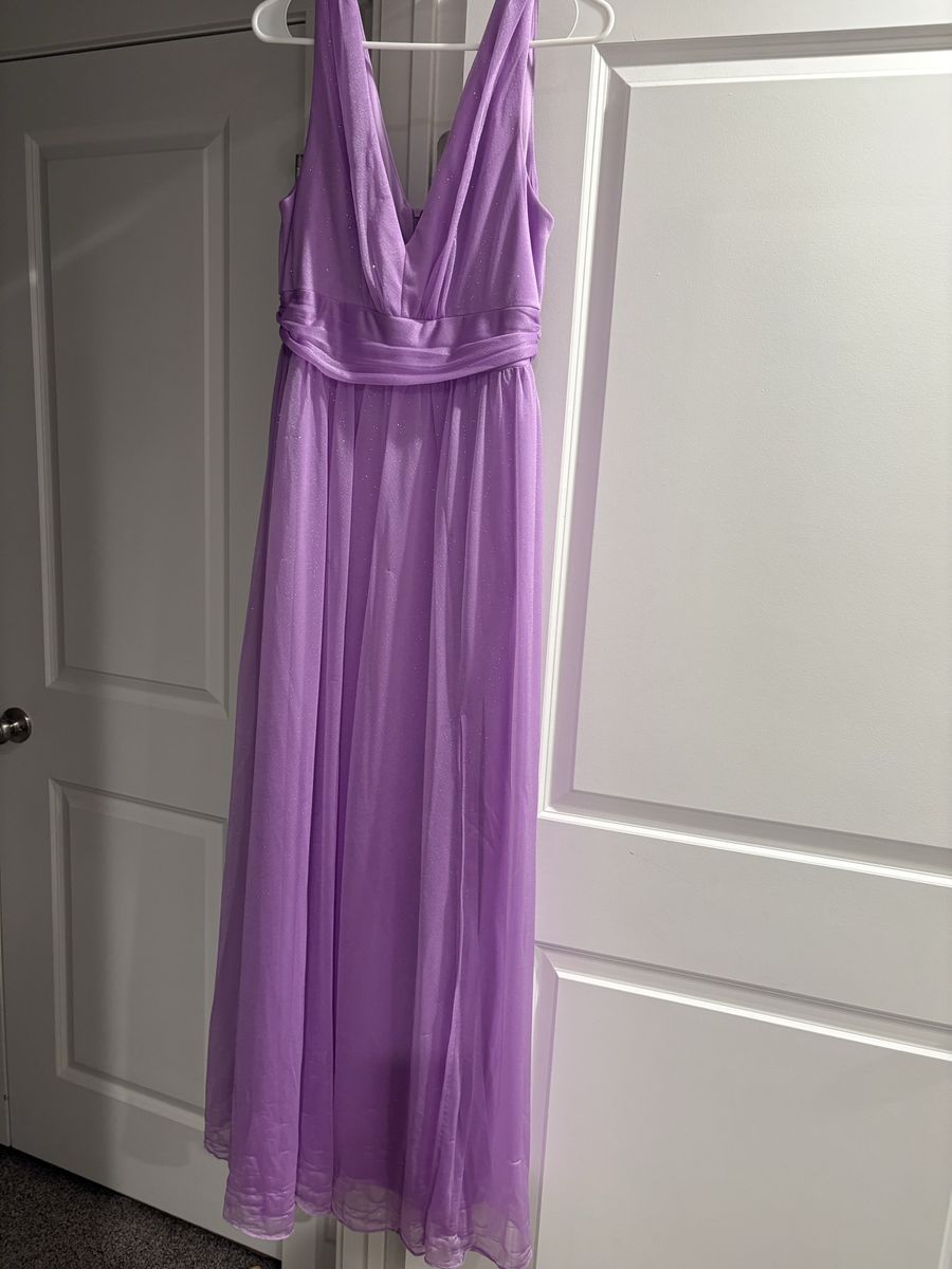 Purple V-Neck Long Formal Dress with Slit Size XL