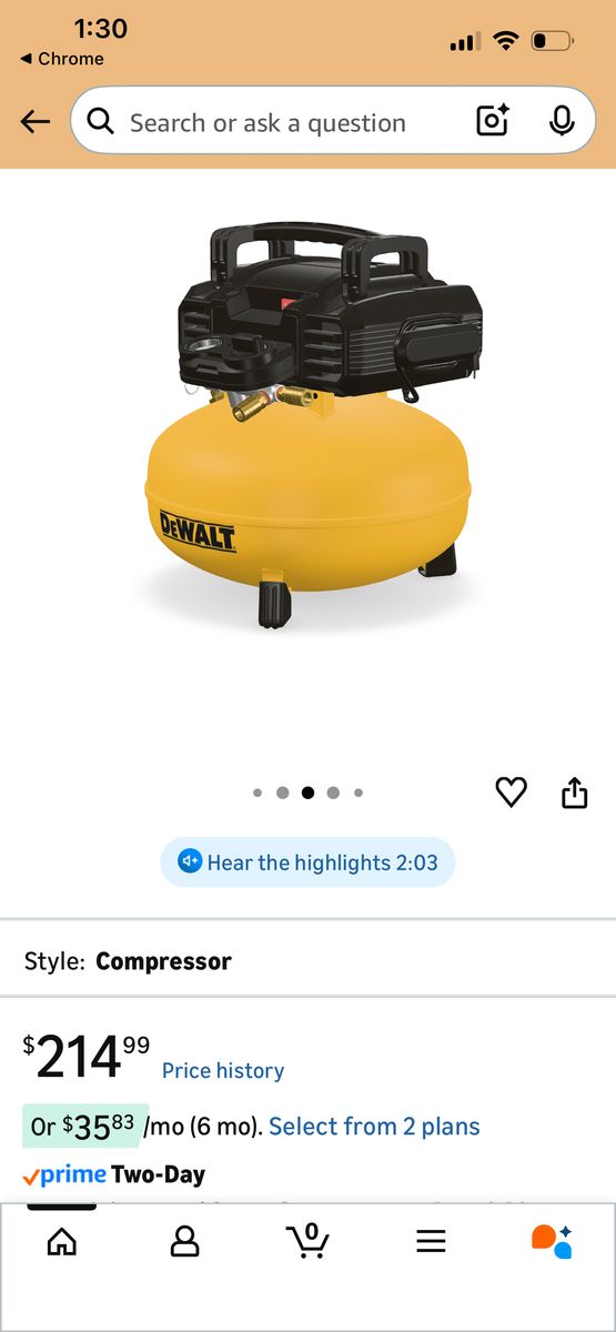 NIB DEWALT air Compressor