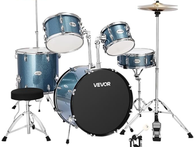 VEVOR Drum Set, 5-Piece 22 in Junior Drum Sets, Beginner Drums Set with Adjustable Throne, Cymbal, and Drumsticks