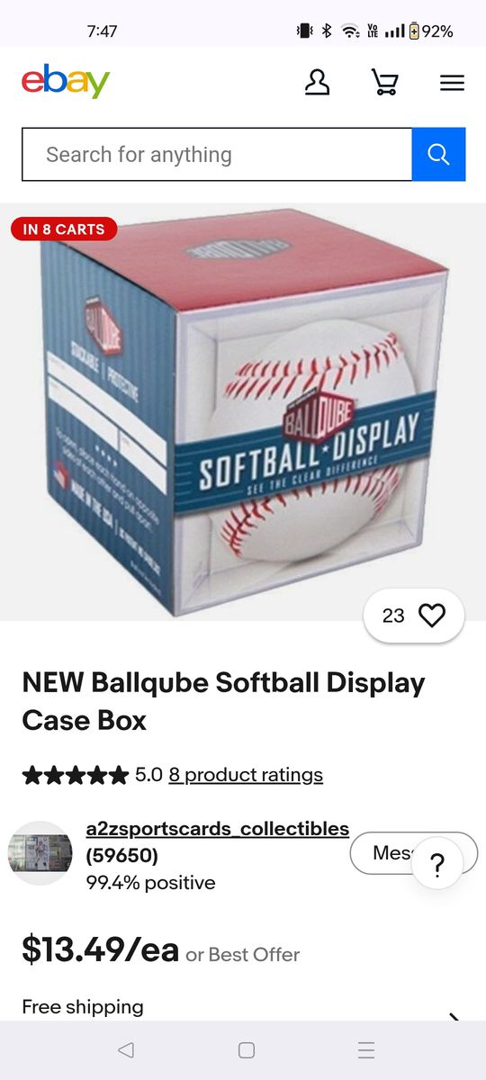 Softball or Tennis ball display case 4"