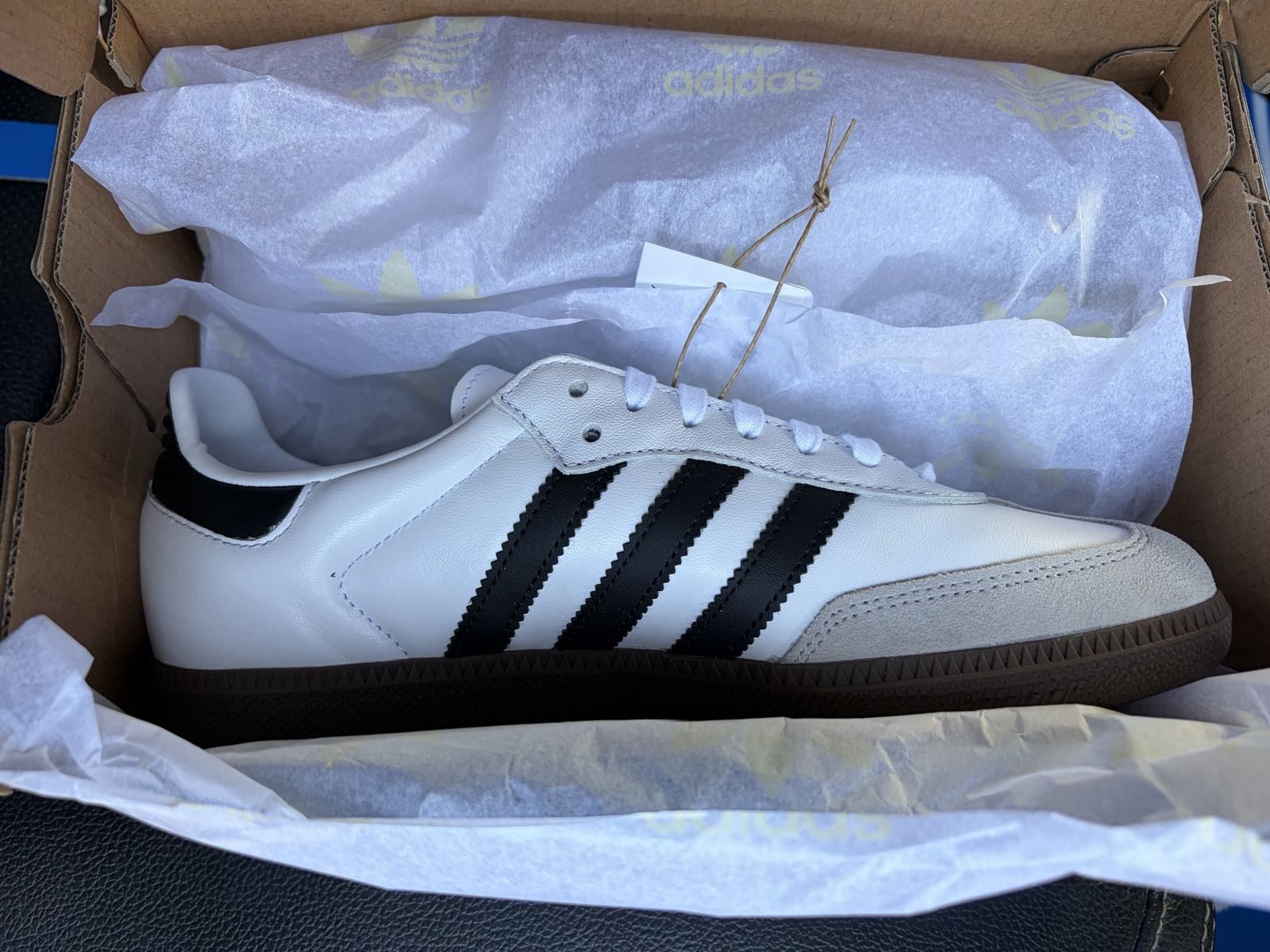 NIB Adidas Samba OG J - White/Black/Gum - Size 6.5 US / 6 UK
