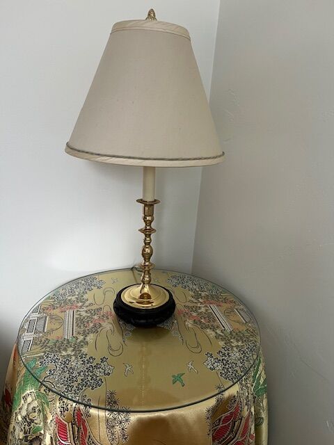 BALDWIN BRASS LAMP AND SHADE