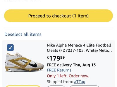Nike Alpha Menace 4 Pro Football Cleats - Sz 9