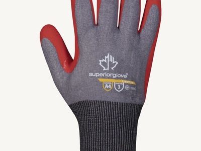 Superior Glove Dexterity S18WTFN Nitrile-Coated Work Gloves - Cut Resistant A4, Size M/8