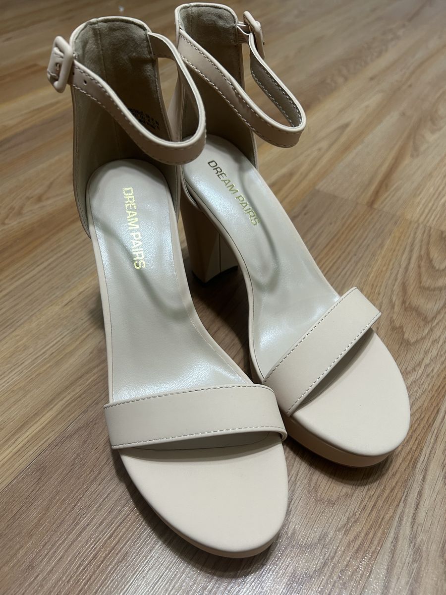 DREAM PAIRS Chunky Platform High Heels Open Toe Ankle Strap