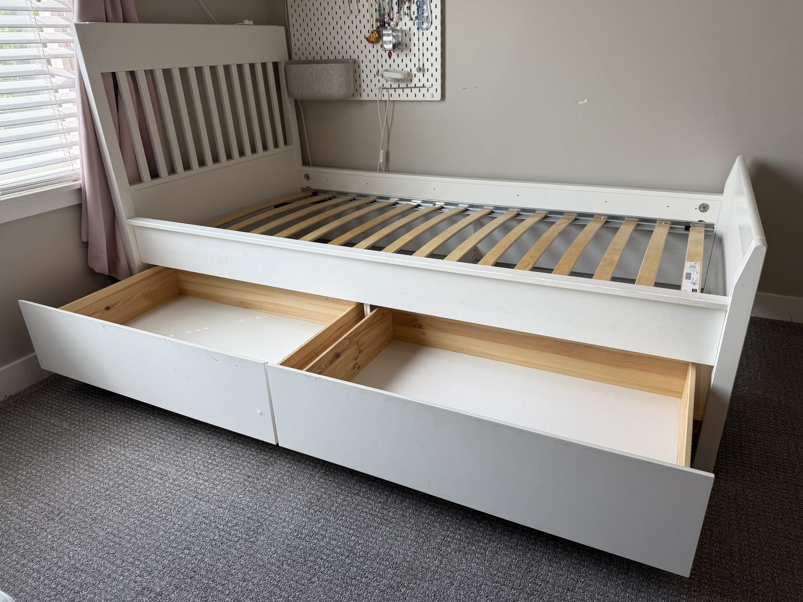 Twin bed with drawers