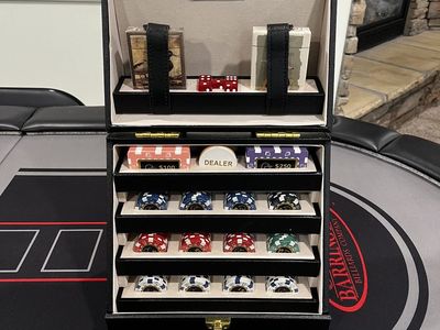 Ducks Unlimited Poker Set w/ Original Case, Chips, Plaques & Sealed Cards
