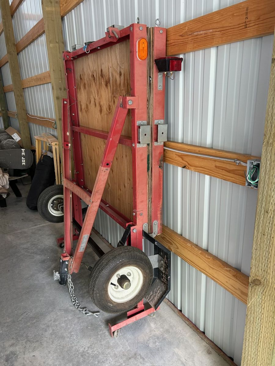 4x8 Foldable Tilt Utility Trailer for ATV, UTV, Side by Side, lawn mower, snowmobile, etc. Wood deck, tie-down anchors, etc