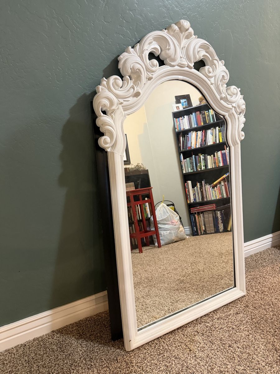White Baroque (faux carved) Mirror
