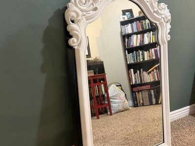 White Baroque (faux carved) Mirror