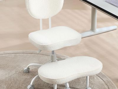 Criss Cross Chair with Wheels Height Adjustable Seat for ADHD 360° Swivel (White-New)