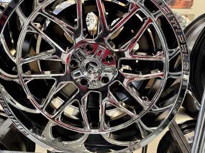 FITTIPALDI WHEELS FA19 Off-Road Mirror Coat 22x12 -44 Wheels (5x5.00/5x5.50 Bolt Circle) BRAND NEW SET OF 4 WHEELS.