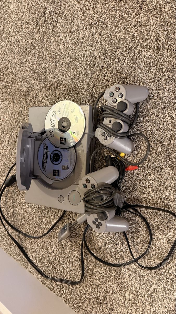 PS1 Game/Console/Cords/Controllers Bundle