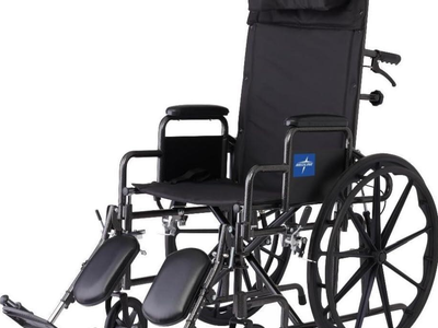 Medline Reclining Wheelchair 16" x 18" Seat with Elevating Leg Rests - NEW