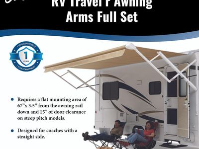 Carefree OV25APHW Travel'r 12V Electric RV Awning Arms Set White