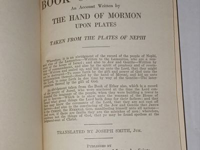 1920 The Book of Mormon, Translated by Joseph Smith, Jr. - 1920 Edition, Church of Jesus Christ of Latter-day Saints