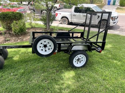 Heavy-Duty 4x8 Carry-On Utility Trailer W/Rear Tail Gate.
