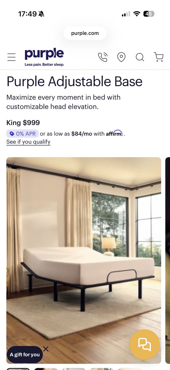 King Size Purple Adjustable base