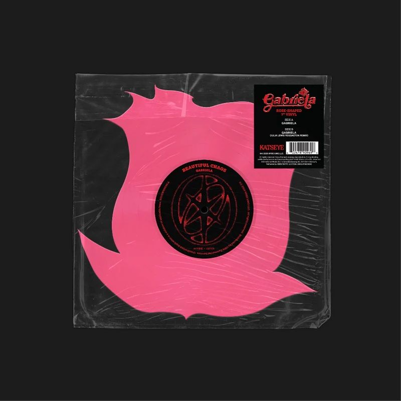 KATSEYE-Gabriela Rose Die-Cut 7” Vinyl-Hot Pink Vinyl-Rose Shaped LP-New-SEALED-Rare-Colored Vinyl-Singles Day LP