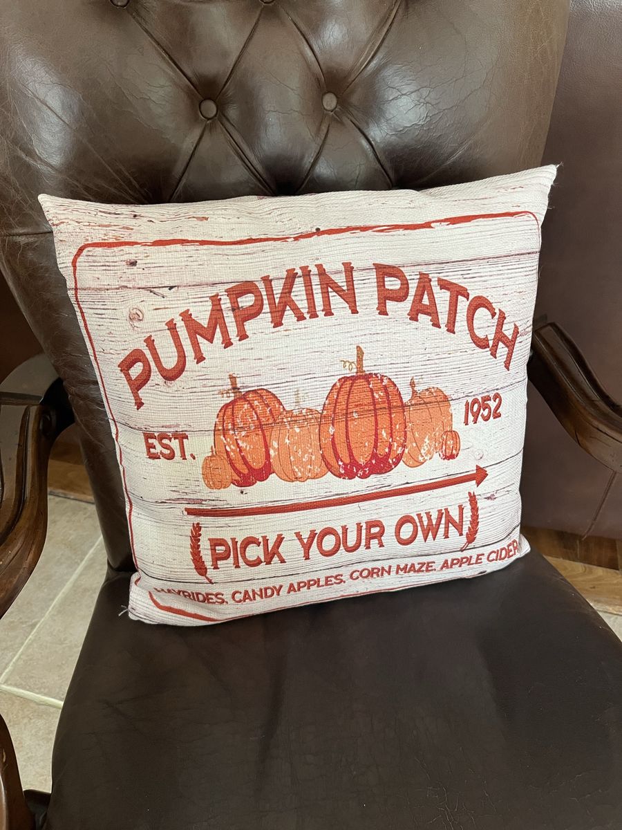 Pumpkin patch fall toss pillow 16 X 16