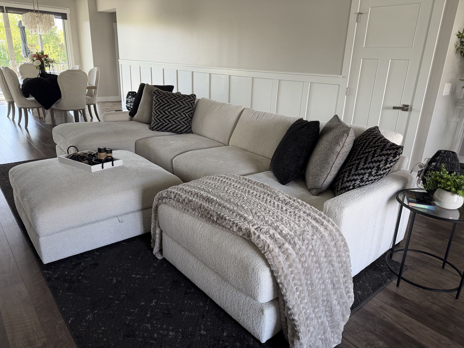 Like-New Modular Sectional + Storage Ottoman