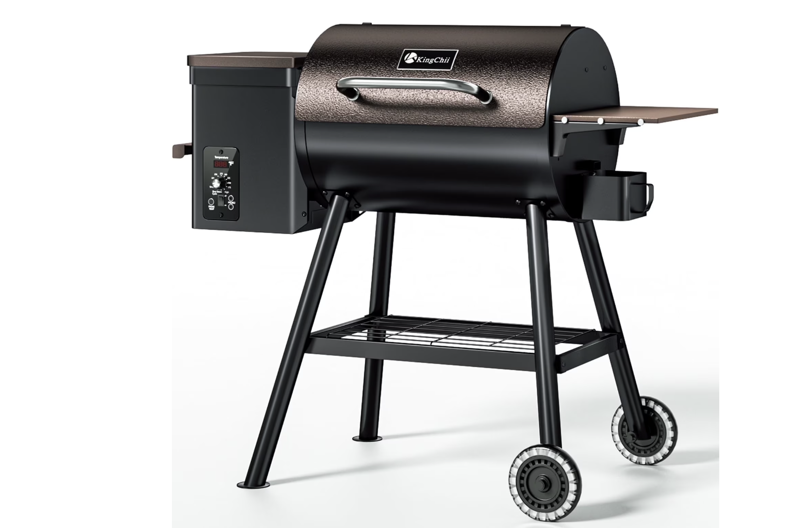 Brand New KingChii 456 SQ.IN Pellet Grill Smoker with Side Shelf, 8 IN 1 BBQ Grill