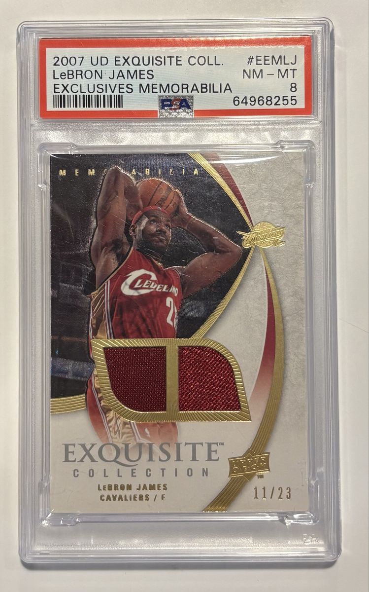 Lebron James 2007 Exquisite Collection PSA 8 Jersey Patch Card 11/23
