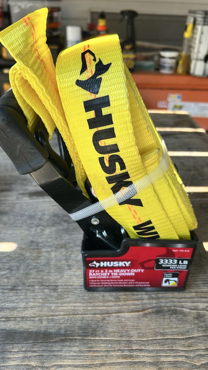 Husky 27 ft. x 2 in. Heavy-Duty Ratchet Tie-Down Strap (3333 lb. Working Load)