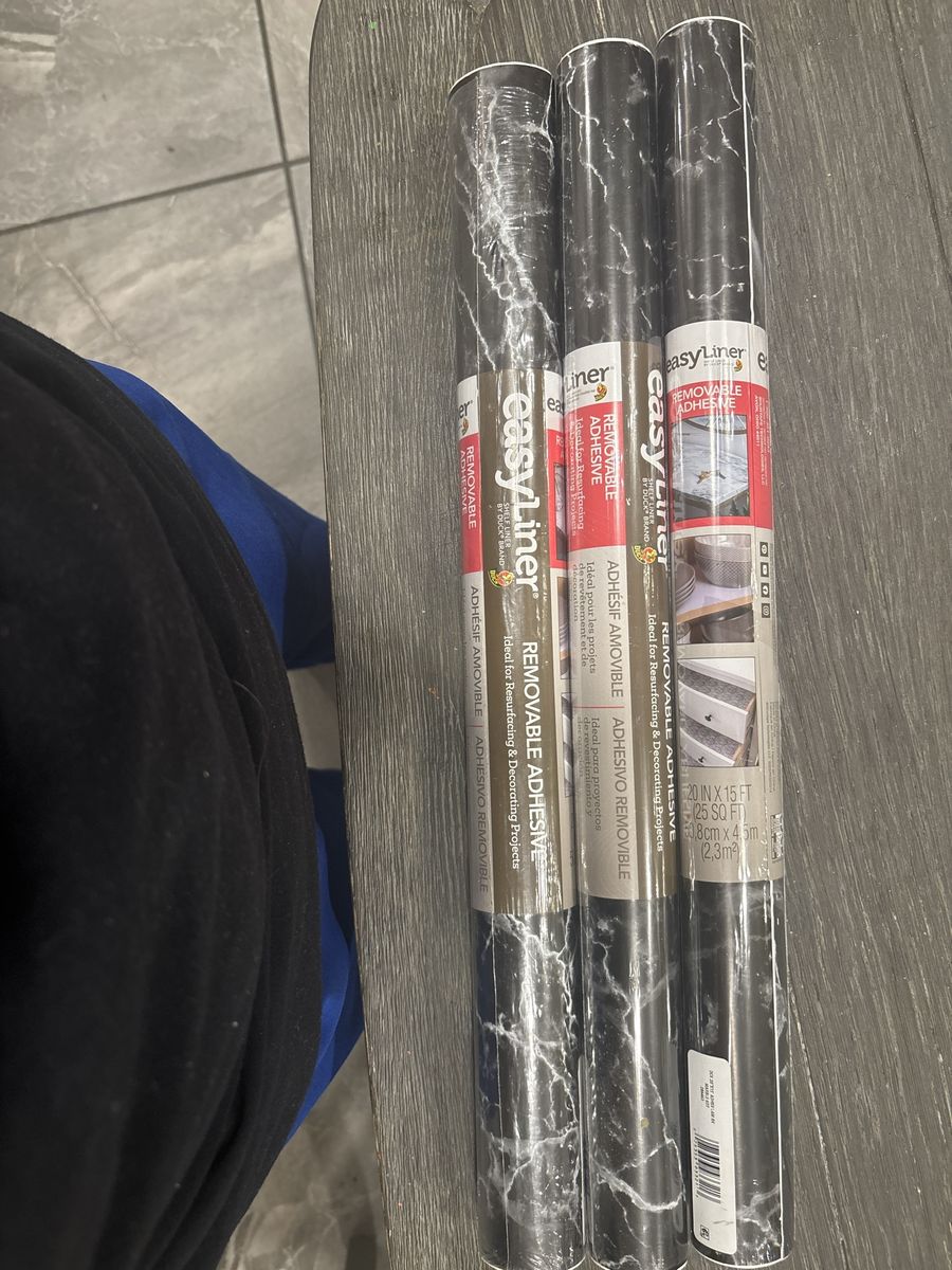 Duck Brand EasyLiner Removable Adhesive Shelf Liner Black Marble 3 Rolls