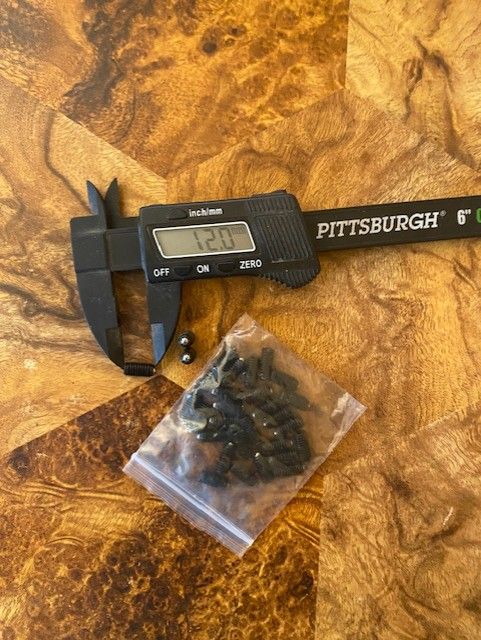 M6x12mm ball point set screws