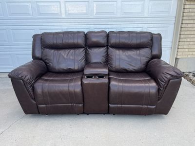Leather recliner- sofa- love seat- brown