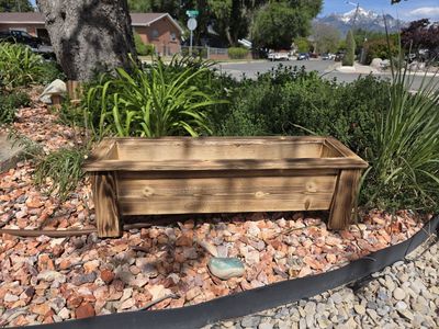 Handcrafted Rustic Wooden Planter Box – $35
