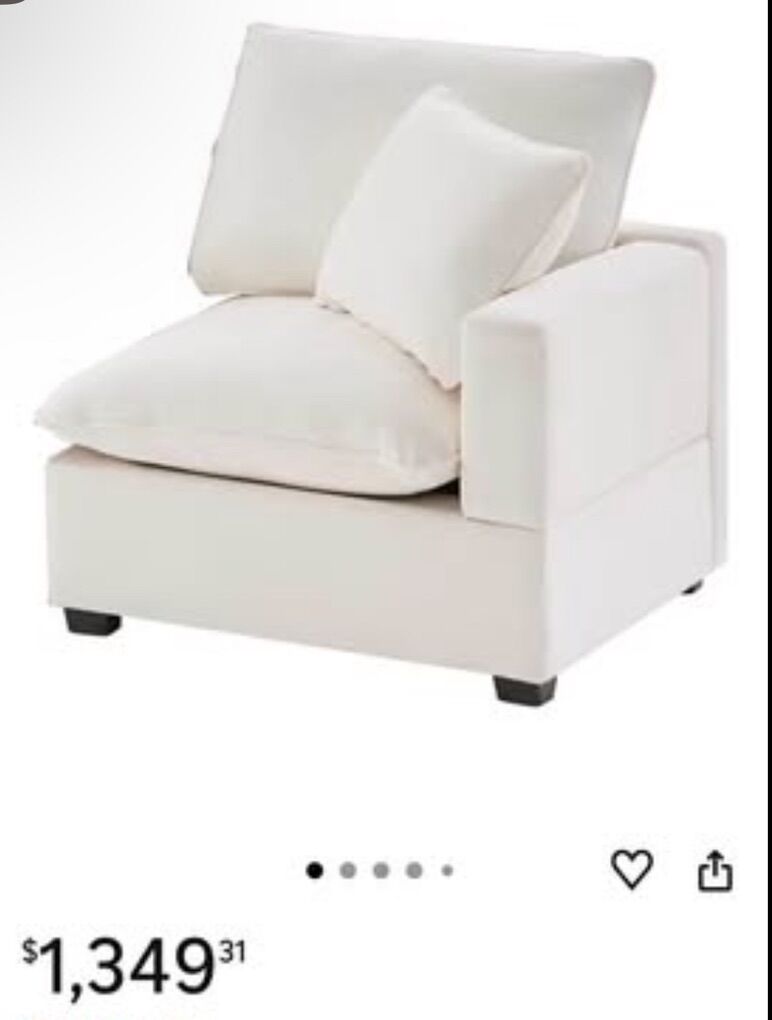 NEW Luxury Modular Accent Chair-Creme/White