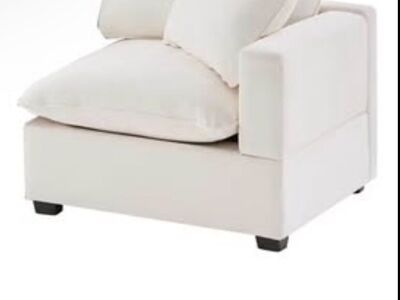 NEW Luxury Modular Accent Chair-Creme/White