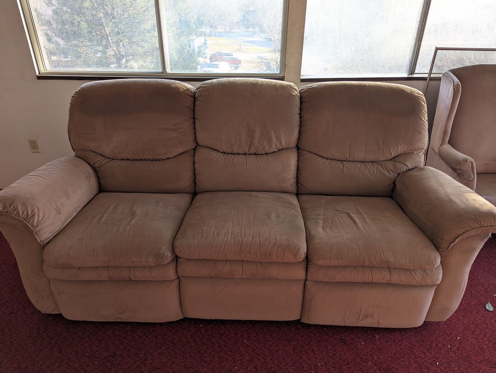 Plush Brown Reclining Couch