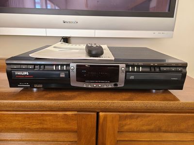 Philips CDR200 Double Deck CD Recorder - Tested Working w/ Original Remote & Manual