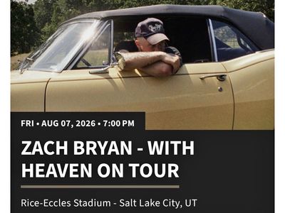 2 Zach Bryan tickets together for August 7