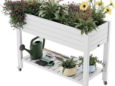 Ashen Elevated Garden Bed Planter Box with Wheels brand new still in box.