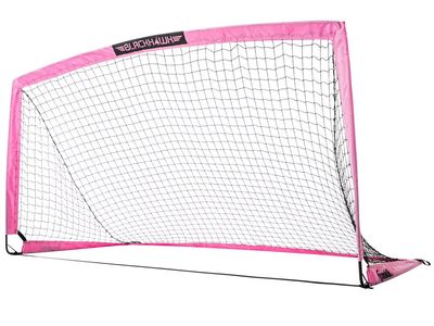 2 Franklin Sports Blackhawk Portable Soccer Goals – Pink – 6’ x 4’