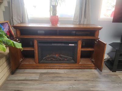 Tv stand fire place storage cabinet
