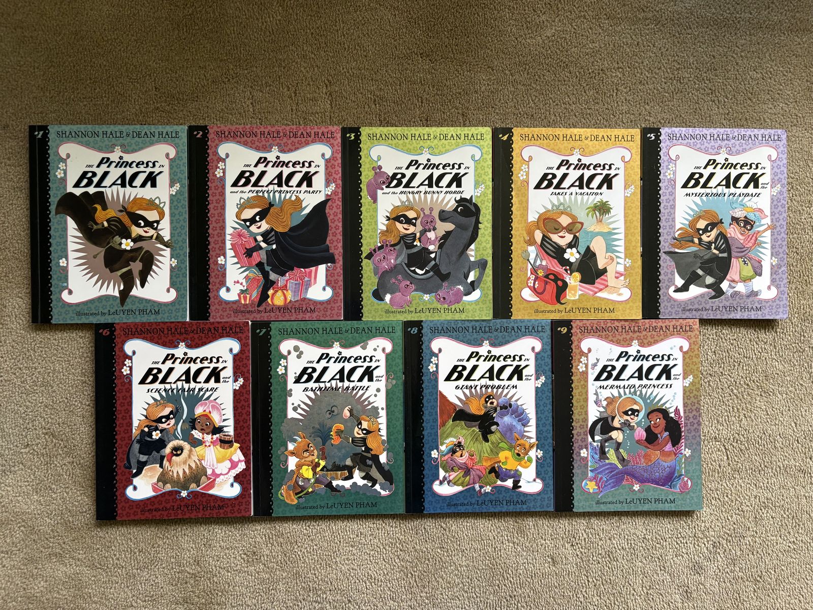 Princess in Black Series 1-9, by Shannon and Dean Hale (paperbacks)